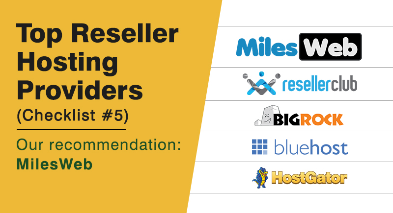 Top 5 Reseller Hosting Providers Our recommendation: MilesWeb