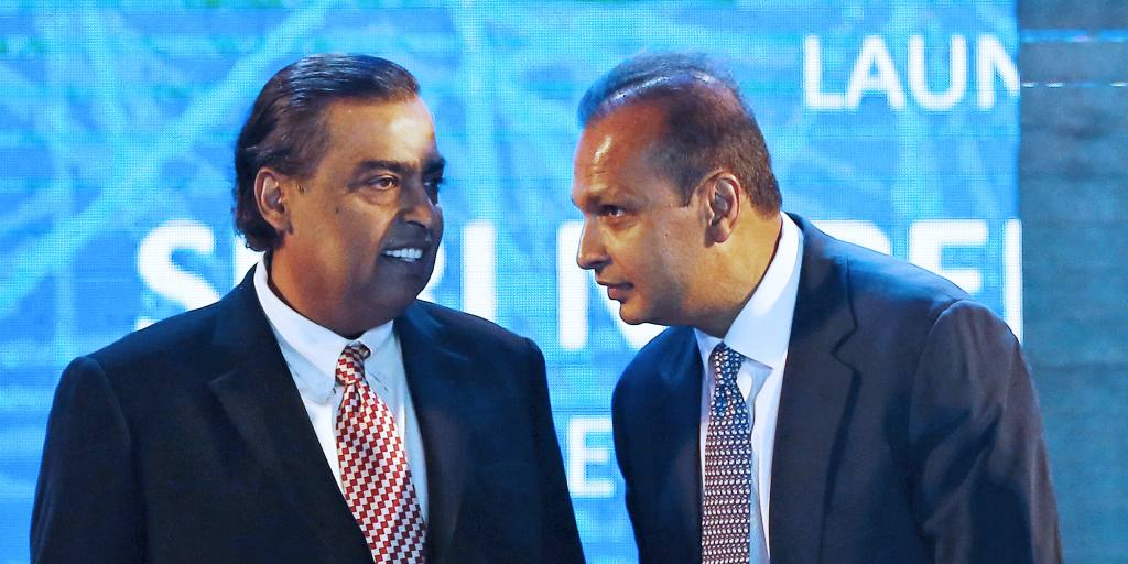 How did Mukesh Ambani Leave behind his brother Anil Ambani in property, while the share of property was similar?