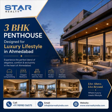 3 BHK Penthouse Designed for Luxury Lifestyle in Ahmedabad - Star Realty India