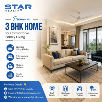 Premium 3 BHK Home for Comfortable Family Living | Star Realty India