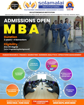 Top MBA Colleges in Madurai – Build Business Skills with Solamalai College of Engineering