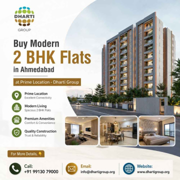 Buy Modern 2 BHK Flats in Ahmedabad at Prime Location - Dharti Group