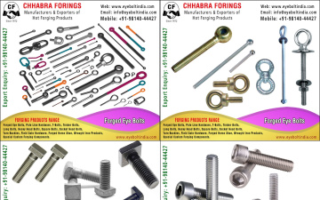 Forged, Tbolts, Eye Bolts, Timber Bolts, Field Gate Hardware , Socket Bolts , Hourse shoe, Manufacturers Exporters in india punjab ludhiana  +91-9814044427