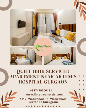 Stylish 1BHK Serviced Apartment Near Artemis Hospital Gurgaon for Comfortable Stay