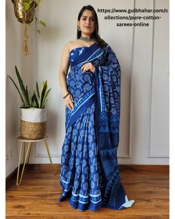 Elegant Pure Cotton Sarees Designed For Light And Graceful Wear