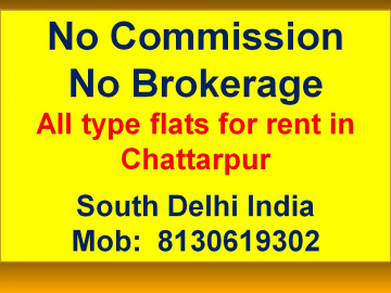 3bhk 2bhk flat in chattarpur south delhi for rent or sell