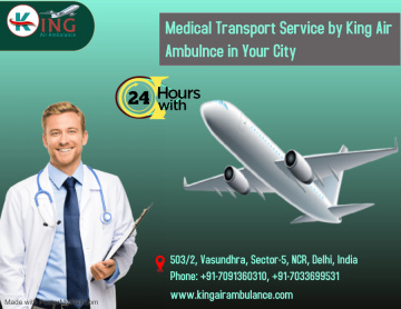 Air Ambulance Services in Kolkata with All Medication Support via King
