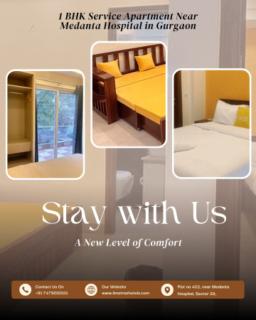 Comfortable 1BHK Serviced Apartment Close to Medanta Hospital