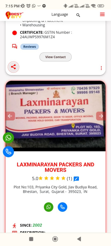 Laxminarayan packers and movers