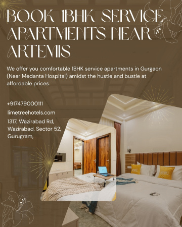 Fully Furnished 1BHK Service Apartment Near Artemis Gurgaon for Monthly & Extended Stay