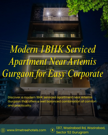Premium 1BHK Serviced Apartment Near Artemis Gurgaon for Comfortable Long Stays