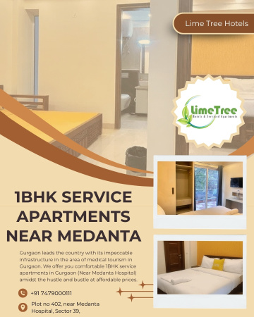 Peaceful Stay 1BHK Serviced Apartment Near Medanta Hospital Gurgaon