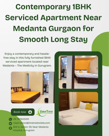 Functional 1BHK Serviced Apartment Near Medanta Gurgaon for Easy Long Stay