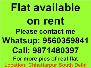 1bhk flat for rent in chattarpur