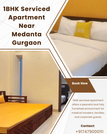 Contemporary 1BHK Serviced Apartment Near DLF Cyber City Gurgaon