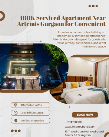 Premium 1BHK Service Apartment Near Artemis Hospital Gurgaon for Comfortable Extended Stay