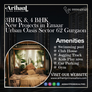Experience Luxurious 3 BHK & 4 BHK Living in Emaar Urban Oasis Sector 62, Gurgaon