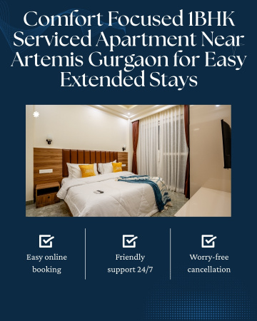 Well Designed 1BHK Serviced Apartment Near Artemis Gurgaon for Practical City Stay