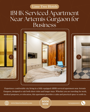 Modern 1BHK Service Apartment Near Artemis Gurgaon Ideal for Long Stay Guests