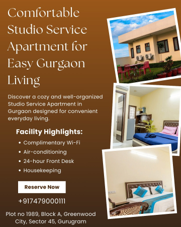 Smart Studio Service Apartment for Modern Gurgaon Living