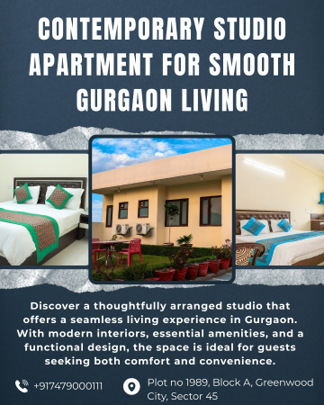 Well-Furnished Studio Apartment for Relaxed Gurgaon Stays