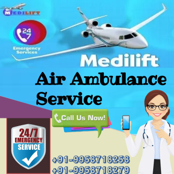 Hire the Safe Shifting Service Air Ambulance Service in Gorakhpur by Medilift at Anytime