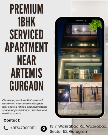 Well Designed 1BHK Serviced Apartment Near Artemis Gurgaon for Relaxed Long Stay