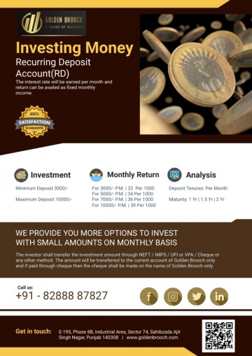 Recurring Deposit | Saving Scheme | Golden Brooch - 8288887827