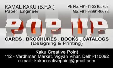 Pop Up Greeting Cards, Pop Up Books, Paper Toys, Designer, Printer, Paper Engineer, India