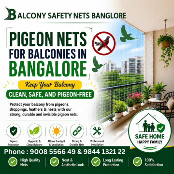 Pigeon Nets for Balconies in Bangalore | VenkySafetyNets