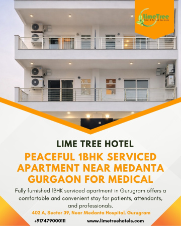Convenient 1BHK Serviced Apartment Near Medanta Gurgaon for Comfortable Living