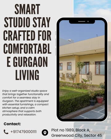Contemporary Studio Apartment for Easy and Comfortable Gurgaon Living