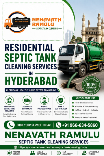 Residential Septic Tank Cleaning Services in Hyderabad – Nenavath Ramulu Septic Tank Cleaning