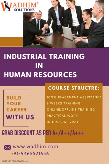 INDUSTRIAL TRAINING IN HUMAN RESOURCES IN CHANDIGARH /MOHALI - +91-9465521656