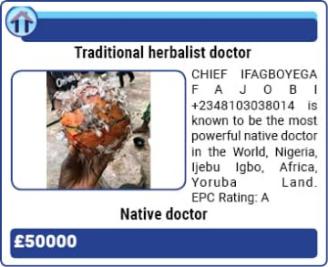 The most important powerful native doctor in all Ogun State Nigeria