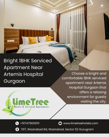 Cozy 1BHK Serviced Apartment Near Artemis Hospital Gurgaon for Convenient Stay