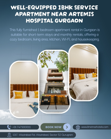 Elegant 1BHK Service Apartment Near Artemis Hospital Gurgaon