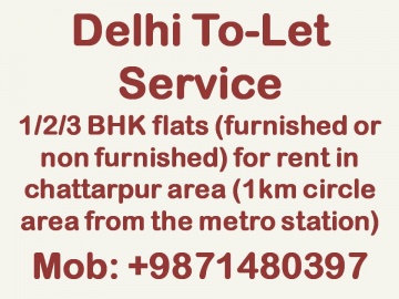 flat on rent in chhatarpur